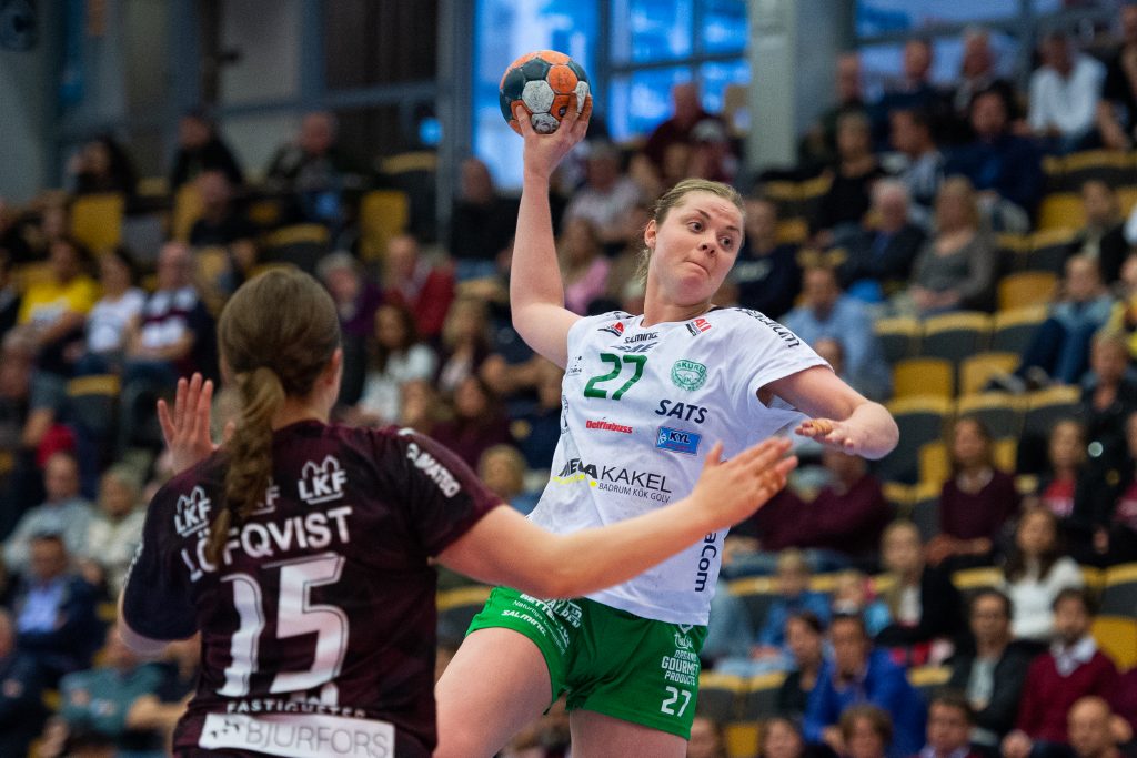 190501 Skurus Ulrika Olsson under semifinal 4 i SHE mellan Lugi och Skuru den 1 maj 2019 i Lund.
Foto: Christoffer Borg Mattisson / BILDBYRÅN / COP 261