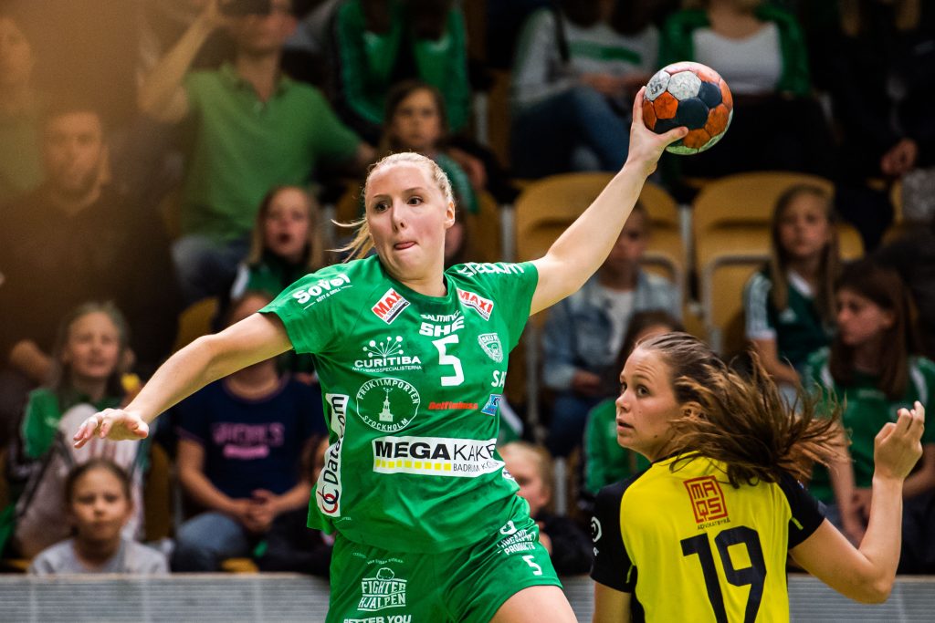 190519 Skurus Mathilda Lundström under final 3 i SHE mellan Skuru och Sävehof den 19 maj 2019 i Stockholm.
Foto: Jesper Zerman / BILDBYRÅN / Cop 234