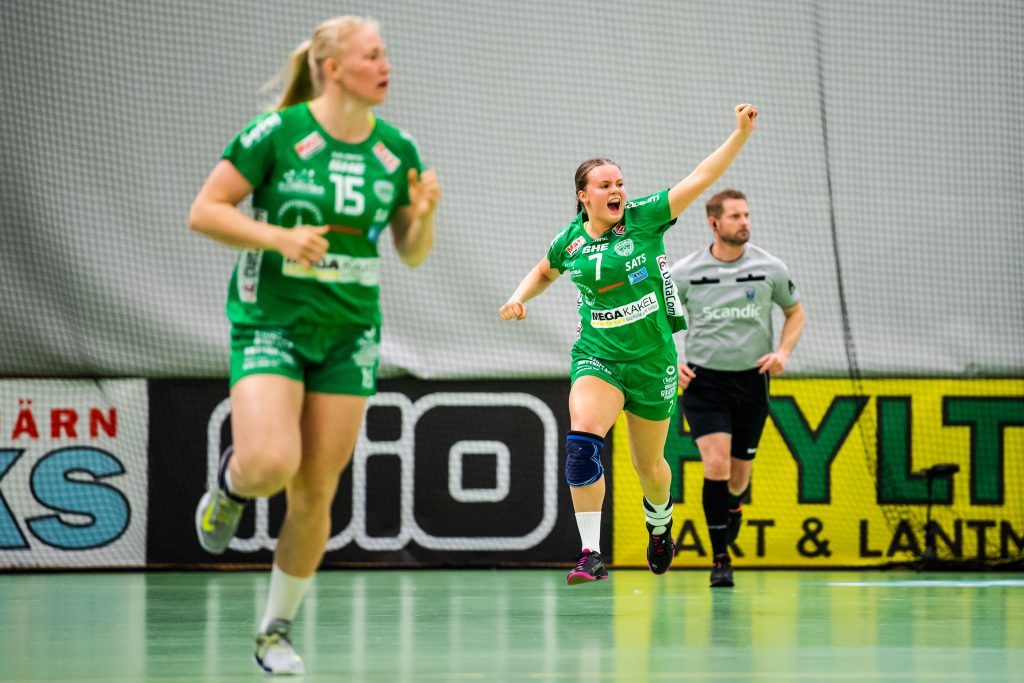 190519 Skurus Elin Hansson jublar under final 3 i SHE mellan Skuru och Sävehof den 19 maj 2019 i Stockholm.
Foto: Jesper Zerman / BILDBYRÅN / Cop 234