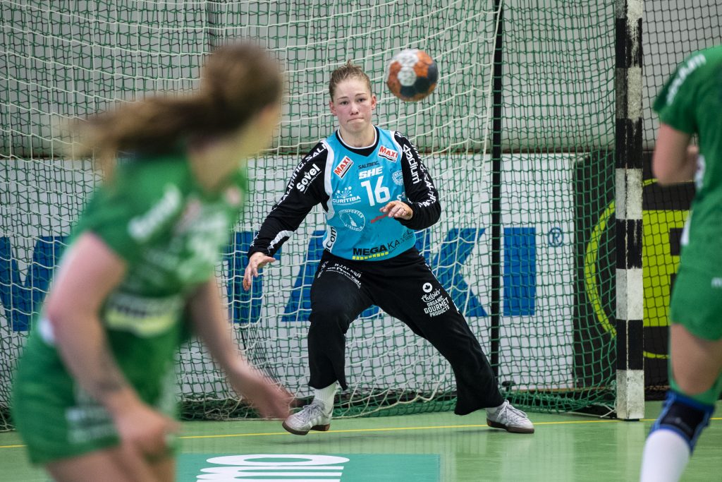 190519 Skurus målvakt Rebecca Nilsson under final 3 i SHE mellan Skuru och Sävehof den 19 maj 2019 i Stockholm.
Foto: Jesper Zerman / BILDBYRÅN / Cop 234